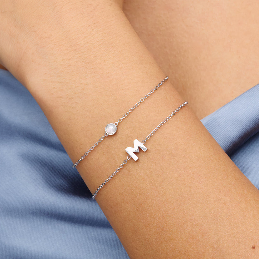 Mini Pearl Bracelet Bridesmaid Gift Set (Silver)