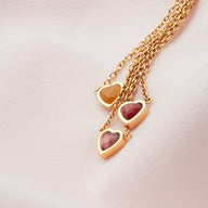 Mini Heart Birthstone Necklace (Gold)