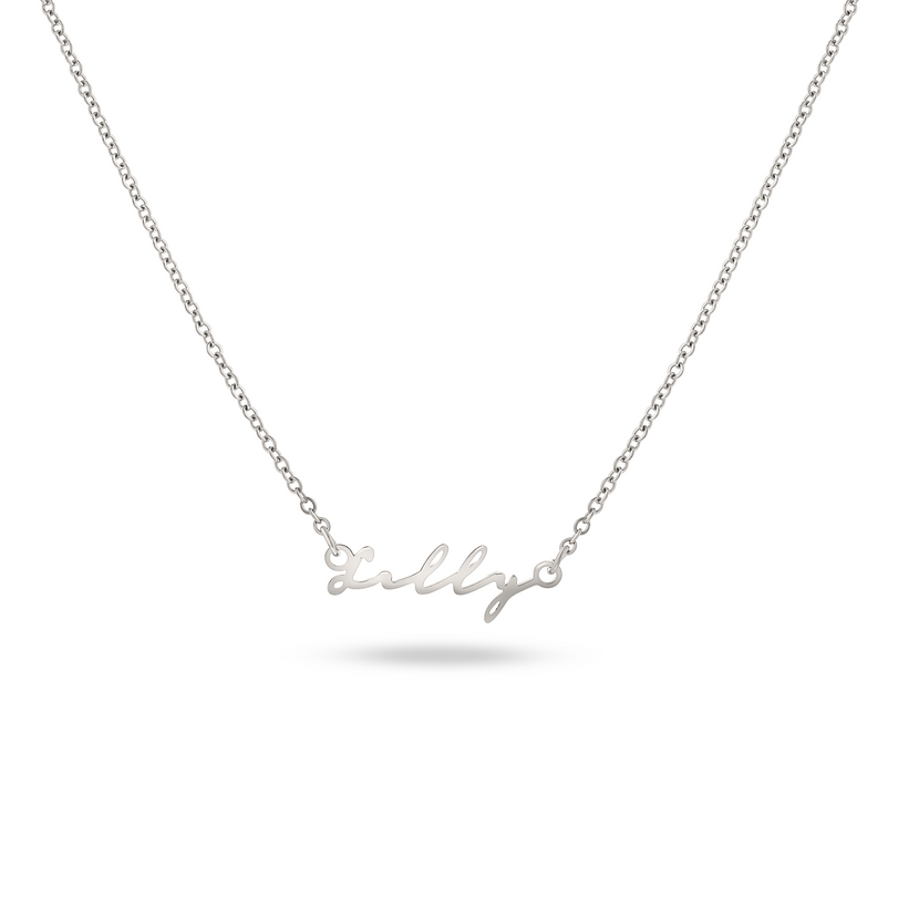 Mini Signature Name Necklace (Silver)