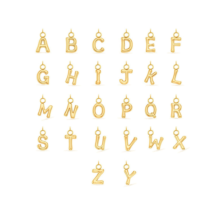 Mini Molten Initial Pendant (Gold)