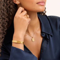 Monogram Double Initial Tag Necklace (Gold)