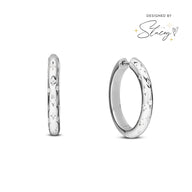 Moon and Back Hoop Earrings (Silver)
