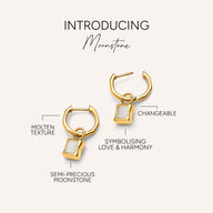 Molten Moonstone Huggie Earrings (Gold)