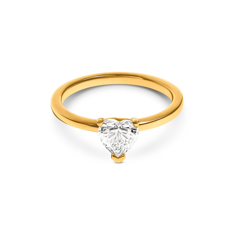 Heart Cut Solitaire Ring 1ct (Gold)