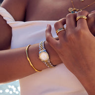 Mini Two Tone Pearl Link Belgravia 23 Watch