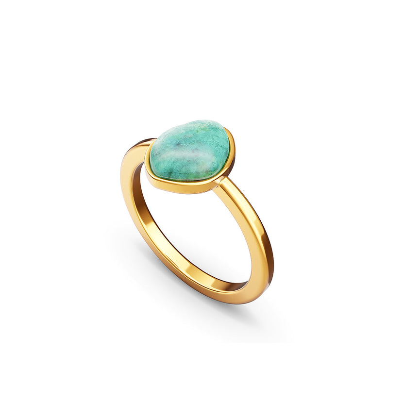 Organic Amazonite Ring (Gold)