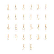 Lowercase Initial Sphere Chain Necklace (Rose Gold)