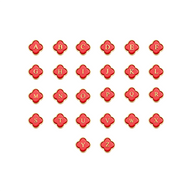 Red Clover Charms (Gold) - Initials