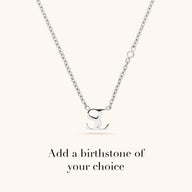 Mini Double Initial Necklace (Silver)