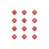 Red Clover Charms (Silver) - Birthstones