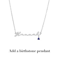 Crystal Signature Name Necklace (Silver)