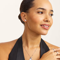 Mini Pearl Clover Stud Earrings (Silver)