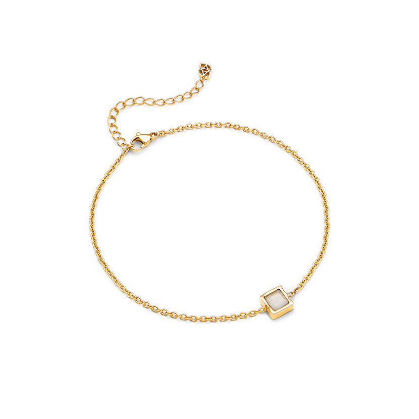 White Moonstone Little Luxe Bracelet (Gold)