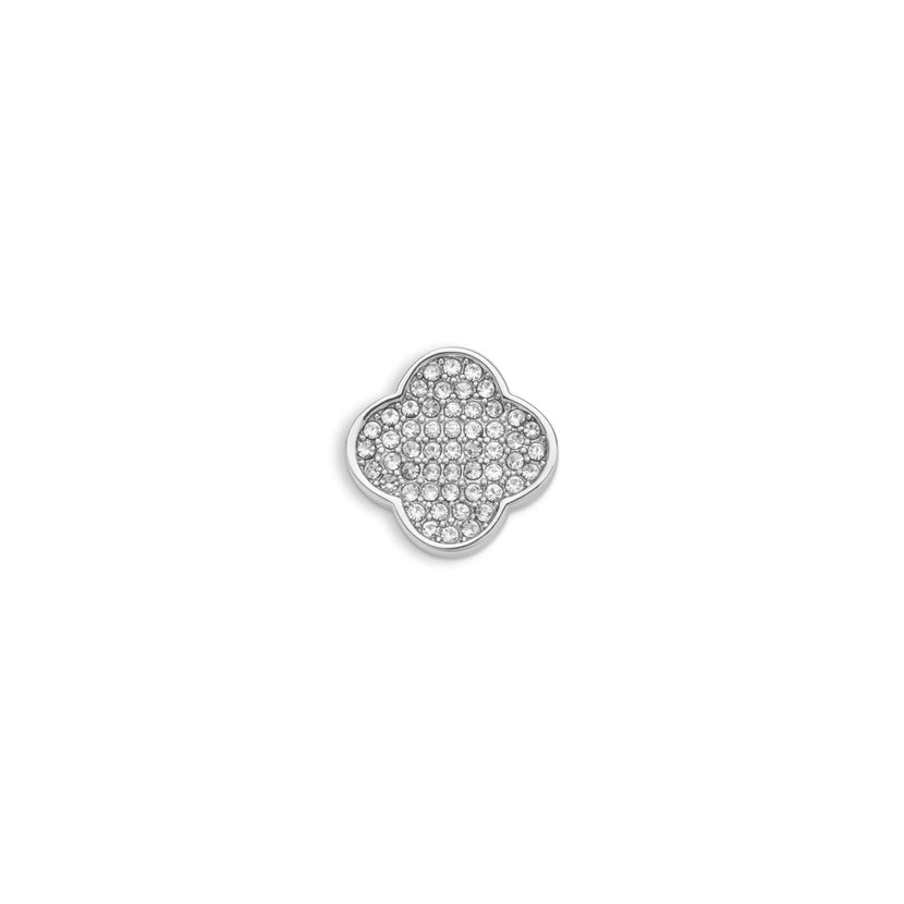 Shimmer Pavé Clover Charms (Silver) - Plain