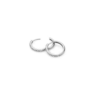 Beam Pavé Hoop Earring (Silver)