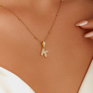 Bubble Initial Sphere Necklace (Gold)