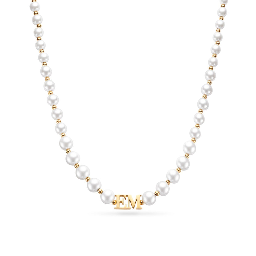 Lunar Pearl Initial Choker (Gold)
