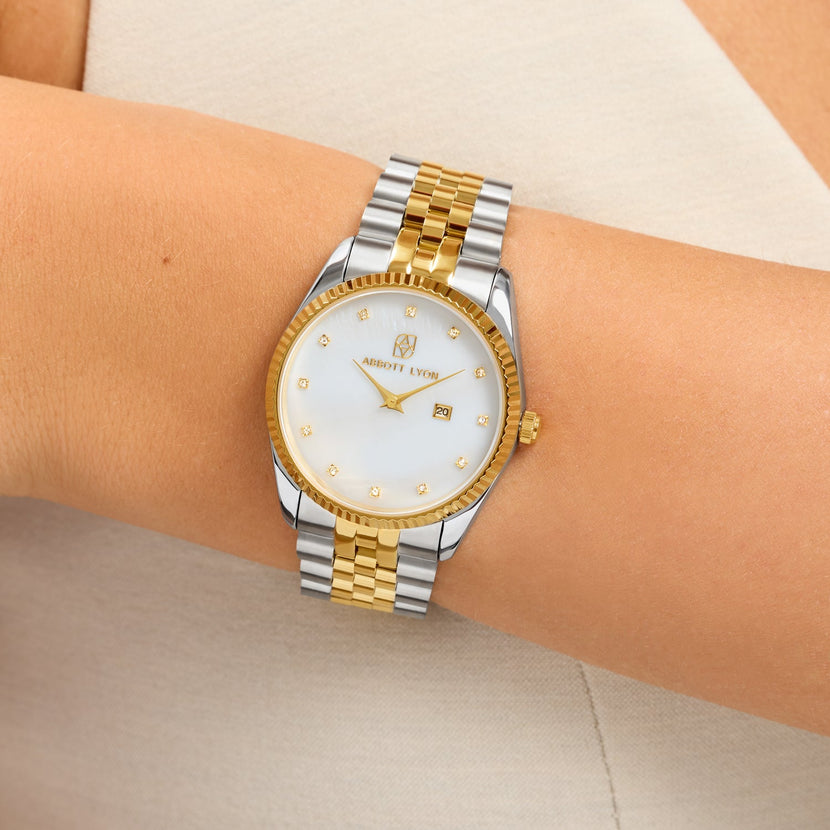 Belgravia 36mm Pearl & Crystal Link Watch