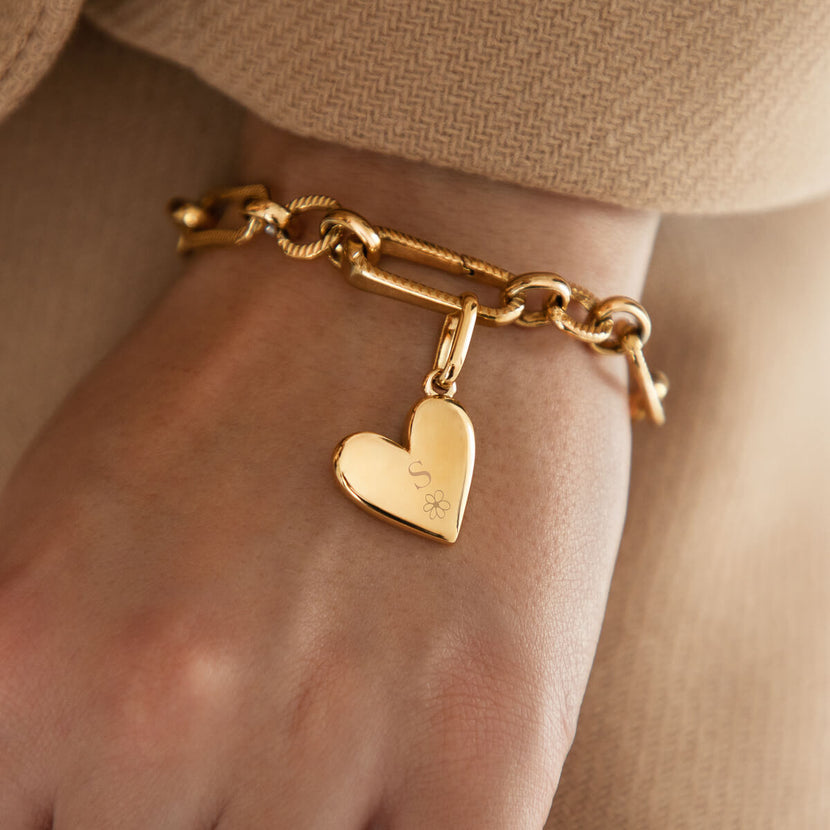 Large Heart Pebble Pendant (Gold) - test functionality