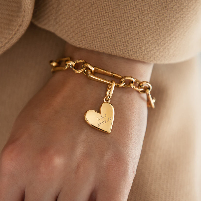 Large Heart Pebble Pendant (Gold) - test functionality