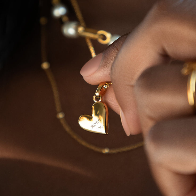 Large Heart Pebble Pendant (Gold) - test functionality