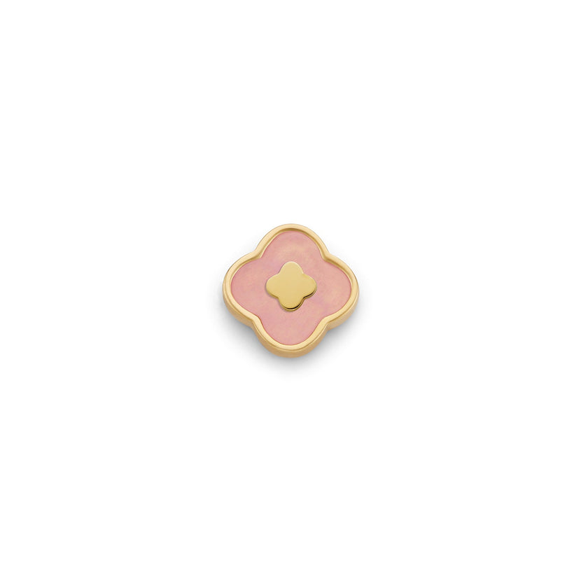 Rose Quartz Clover Charms (Gold) - Clover