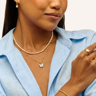 Pearl Butterfly Necklace (Gold)