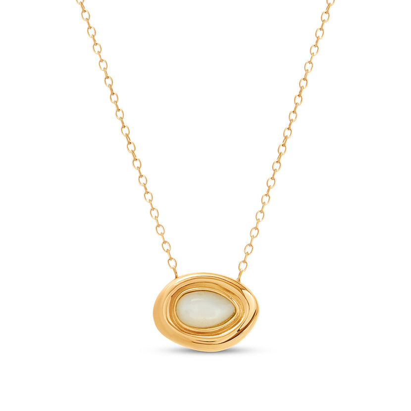 Pearl Molten Necklace (Gold)