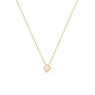 Fine Mini Pearl Clover Necklace (Gold)