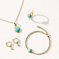 Organic Amazonite Bracelet (Gold)