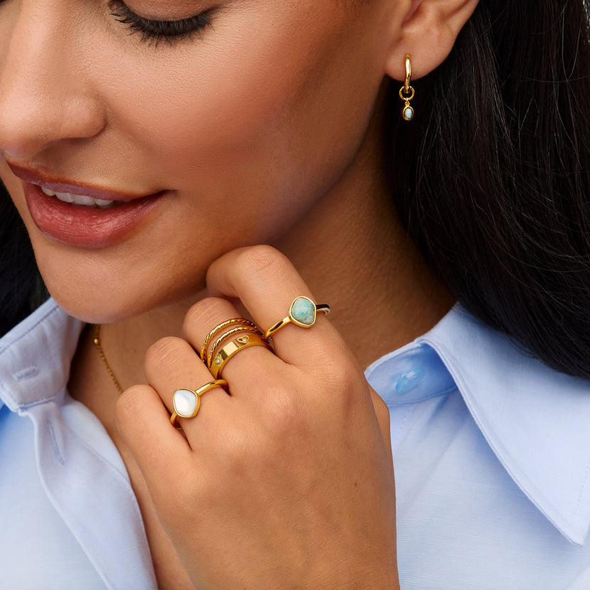 Organic Amazonite Ring (Gold)