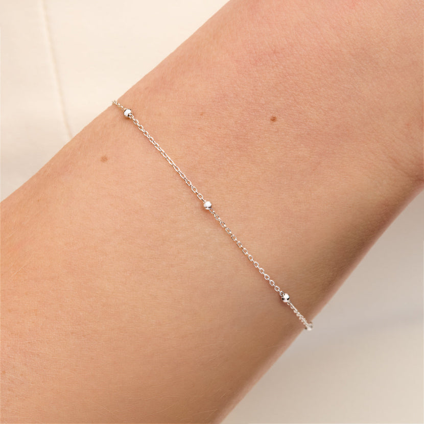 Fine Sphere Chain Bracelet (Silver)
