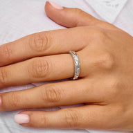 Moon and Back Hoop Earrings & Ring Set (Silver)