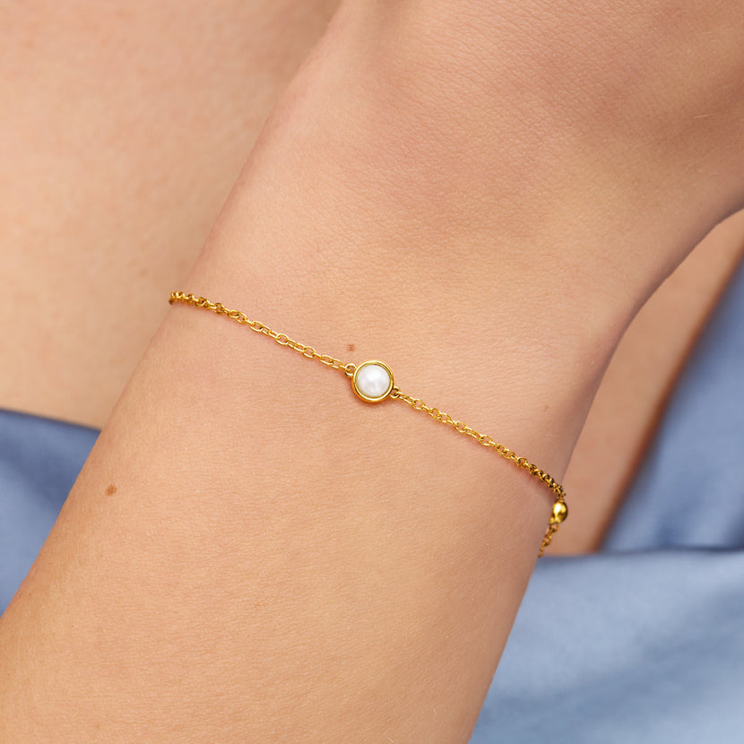 Mini Pearl Bracelet Bridesmaid Gift Set (Gold)