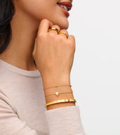 New Baby & Mum Gift Set - Mini Heart Birthstone Bracelet (Gold)