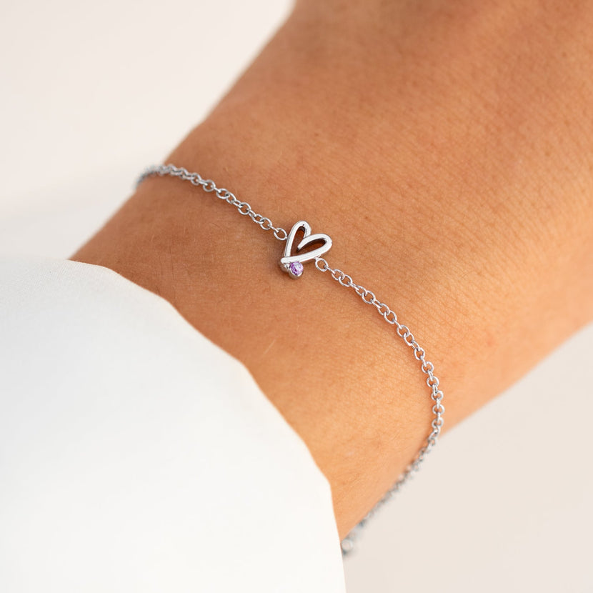 Stacey's Stories Doodle Heart Bracelet (Silver)