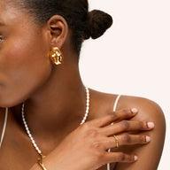 Statement Molten Button Studs (Gold)