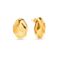 Statement Molten Button Studs (Gold)