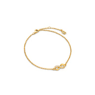 Aquamarine Stone Infinity Bracelet (Gold)