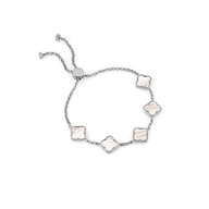 Multi Pearl Clover Bracelet (Silver)