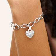 Heart Token Oval Bracelet (Silver)