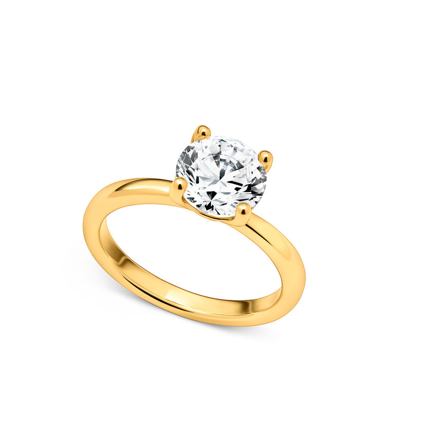 Round Cut Solitaire Ring 2ct (Gold)