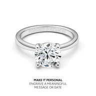 Round Cut Solitaire Ring 2ct (Silver)