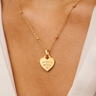 Birthstone Mini Heart Token Pendant (Gold)