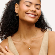 White Quartz Heart Necklace & Bracelet Bundle (Gold)