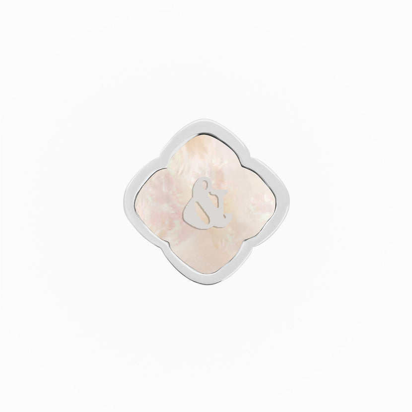 Rosette Pearl Clover Charms (Silver) - &