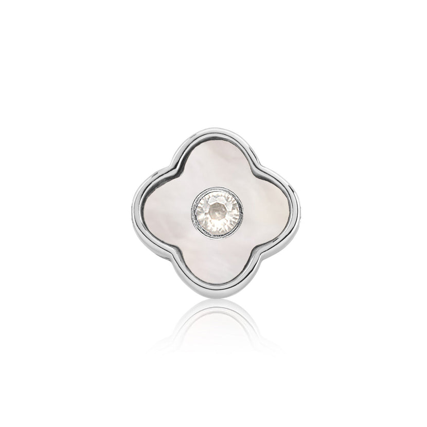 Pearl Clover Charms (Silver) - Birthstones