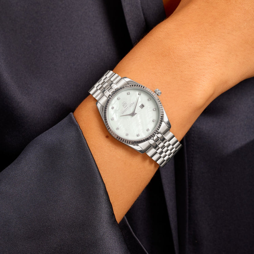 Silver Pearl Link Belgravia 36 Watch