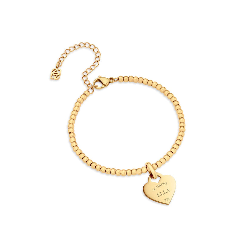 NEW Heart Token Small Beaded Bracelet (Gold)