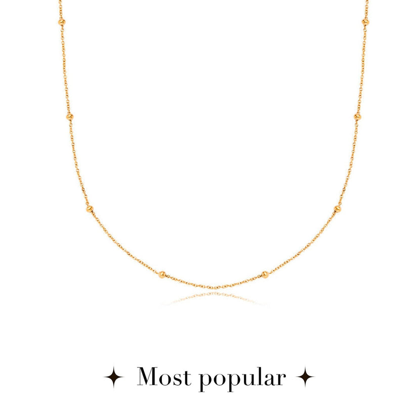 Layering Sphere Chain Necklace (Gold)